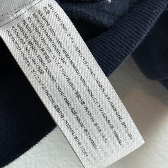 Hollister Navy Blue Easy USA Graphic Half Zip Sweatshirt Slightly Cropped Size L - Picture 4 of 5